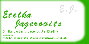 etelka jagerovits business card